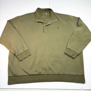 Polo Ralph Lauren 1/4 Snap Sweatshirt Men’s 3XLT Olive Pony Logo Big & Tall